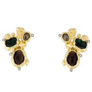 Alexis Bittar Golden Pebble cake cluster clip-on earrings